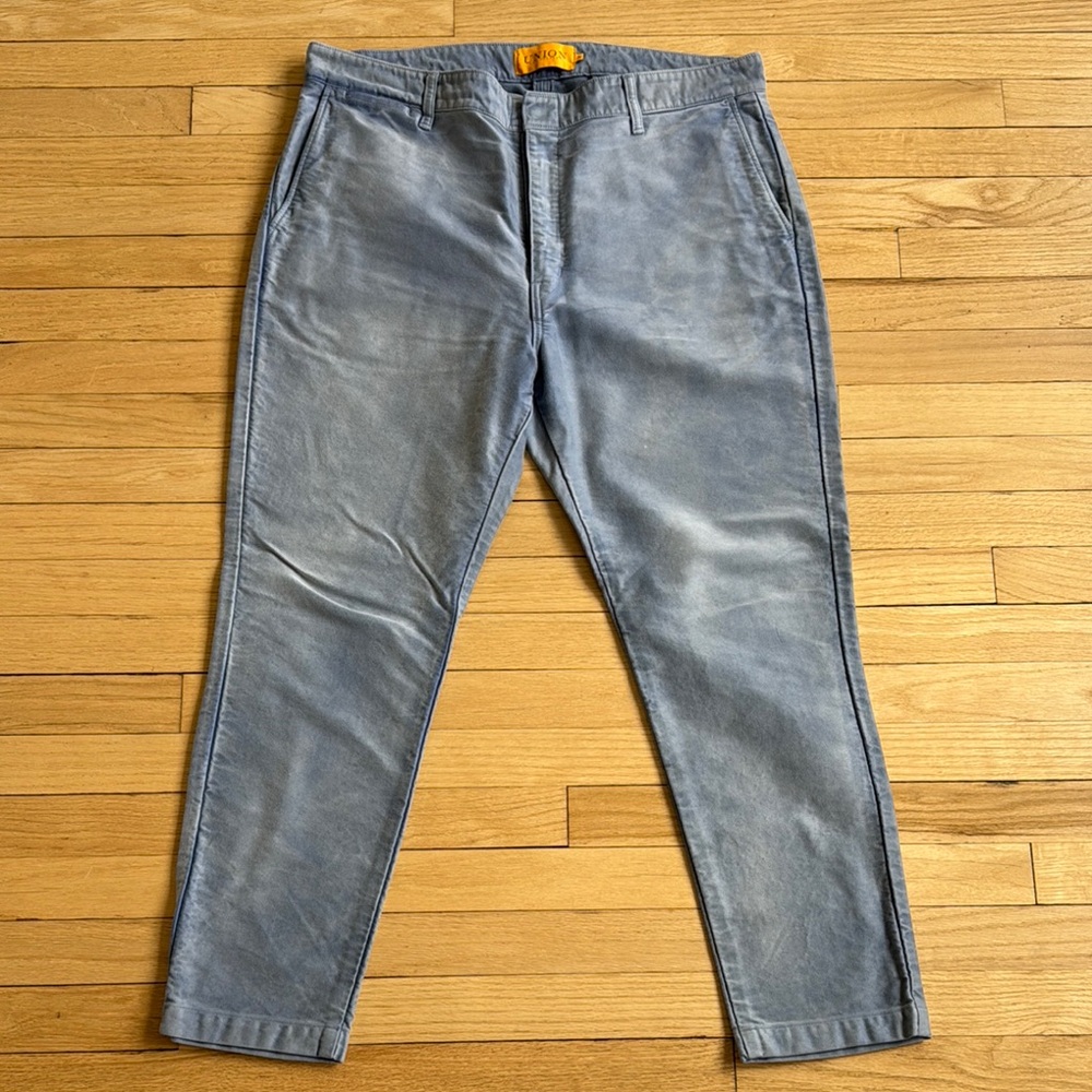 Men's Overdyed Blue Chinos - Made in Japan